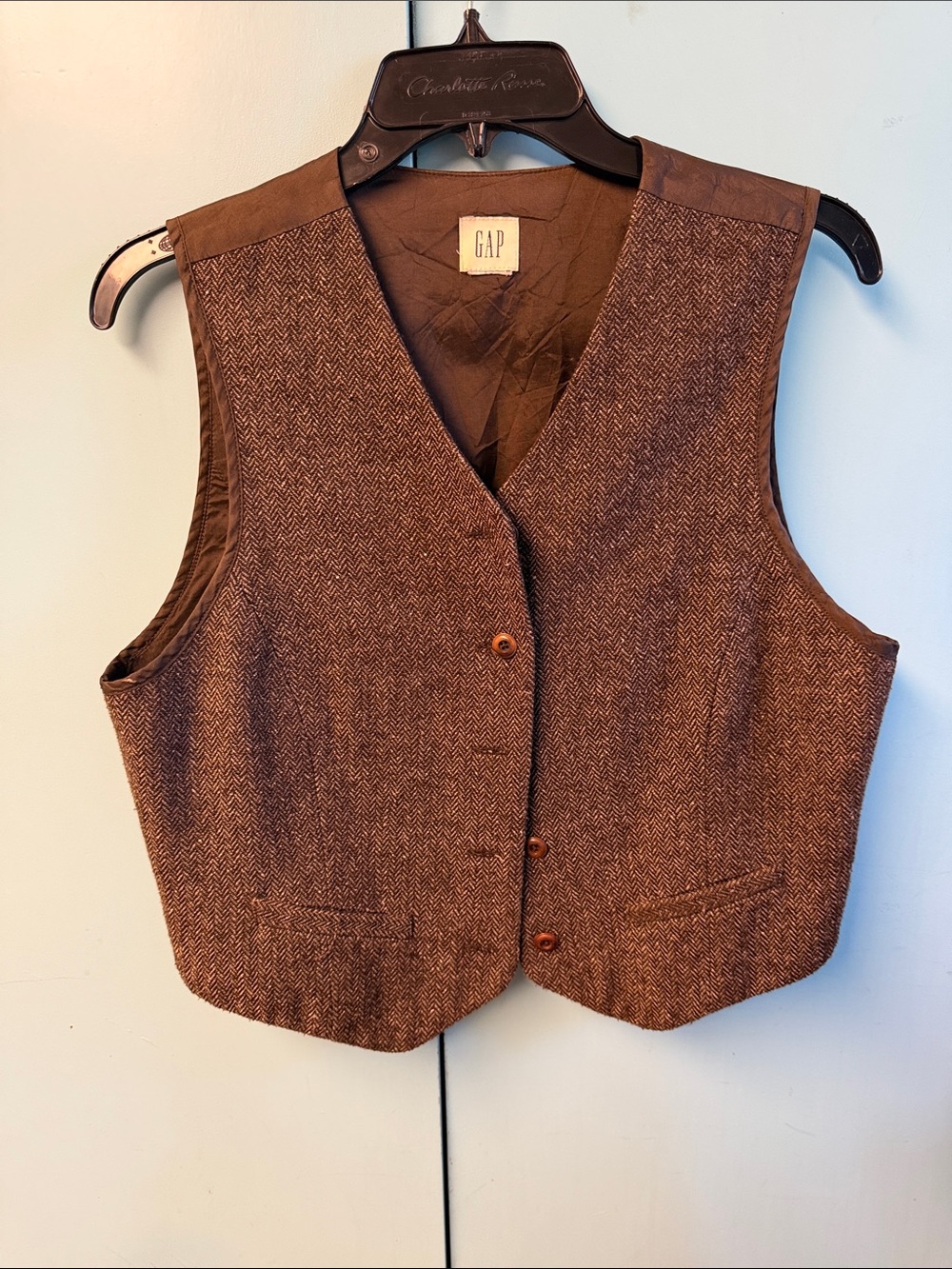 GAP Brown Herringbone Women's Vest